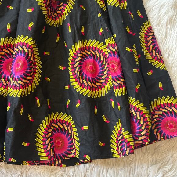 Kara Chic African Printed Maxi Skirt Elastic Waist Belted Cotton Midi - Picture 3 of 9